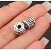 S999 Sterling Silver Wealth & Peace Barrel Spacer Beads for DIY Braiding Rope Silver Accessories