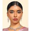Diamond Necklace Jewellery Set for Women with Earrings and Maang Tikka for Wedding, Party, Engagements & Festivals