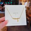 Korean 18K Gold Titanium Steel Women's Clavicle Necklace - Versatile, High-End, Non-Fading Temperament Choker.