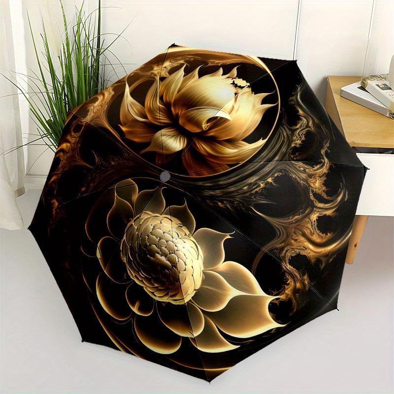 

Lotus Yin Yang themed Eight rib Automatic Folding Umbrella Is Suitable for Both Men and Women, Making It A Perfect Christmas and Valentine s
