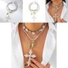 Style Layered Cross Pendant Necklace With Rhinestone Embellishments For Women