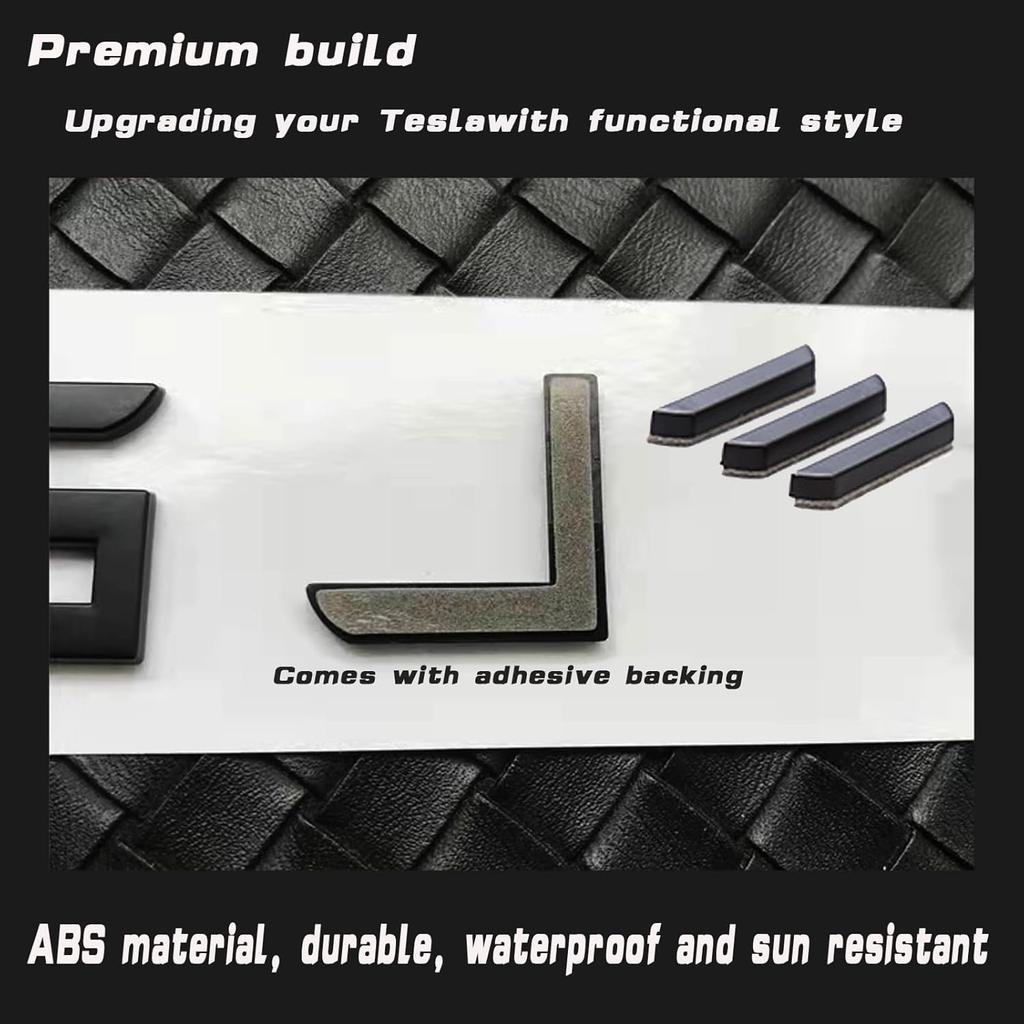 YHCDSEA for Tesla Model 3/Y Tailgate ert Letters Emblems ABS Material Compatible with Model 3 Y S X Series Accessories (Matte Black)