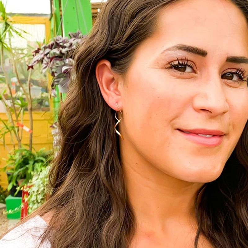 Simple Spiral Threader Earrings Women Irregular Helix Wave Curve Ear Line Cuff Stainless Steel Dangling Earring Fashion Jewelry