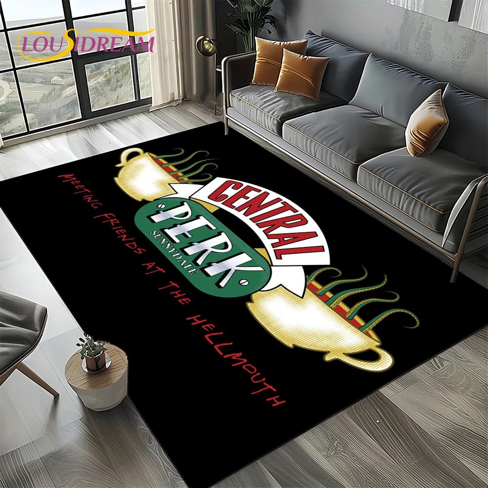 Koberec kobereček Central Perk přátelé TV seriál pro obývací pokoj ložnici domov dekorace pohovky, koberec do dětského koutku protiskluzová podložka na podlahu dárek