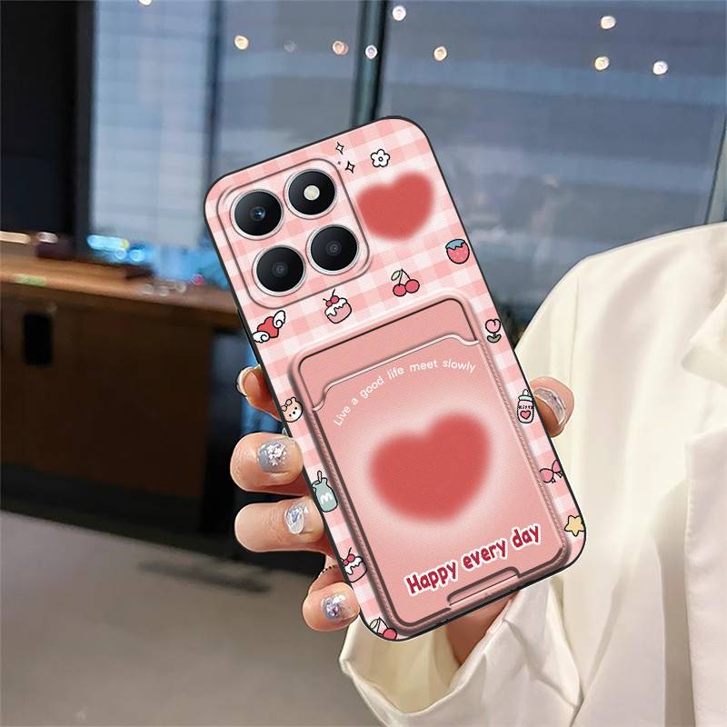 Ochronne etui na telefon z kieszonką na karty Dla Honor X6a/X6a Plus Przeciwpyłowe Wstrząsoodporne Graffiti Odporne na uderzenia Trwałe Odporne na zabrudzenia