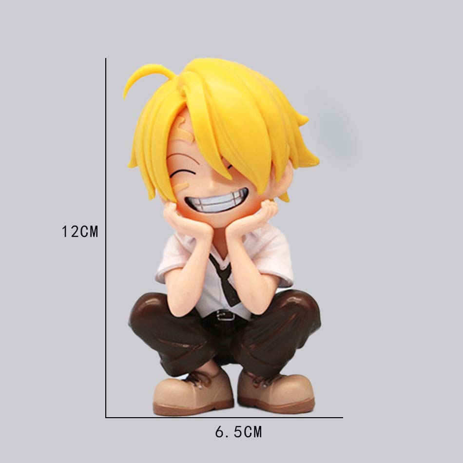 Hot sold One Piece Anime Figure Sitting Laughing Luffy Action Figures Kawaii Sanji Zoro Figurine Collection Toys Doll Gift Model