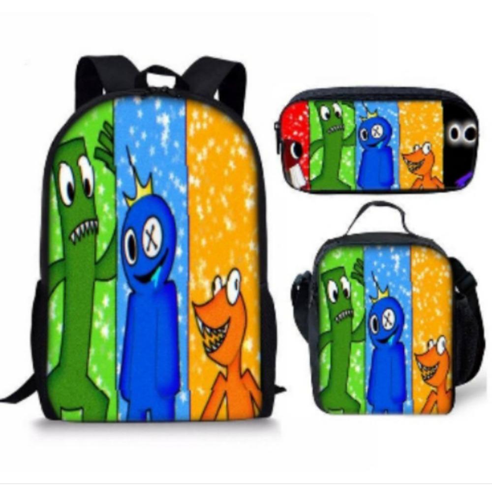 

Радужные друзья Студенческий школьный рюкзак для мальчиков Сумка для ручек Сумка для ланча Сумка для репетиторства as the picture