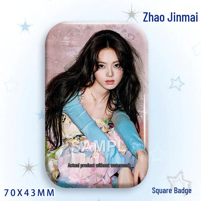 Zhao Jinmai Star Idol Laser Tinplate Square Brooch Pendant