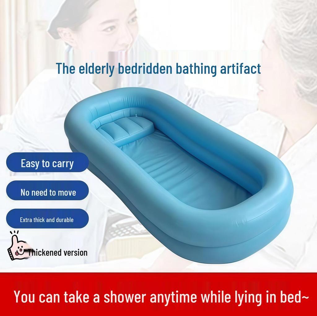 Aufblasbare PVC-Badewanne Duschwanne - Faltbare Badehilfe für Behinderte & Ältere