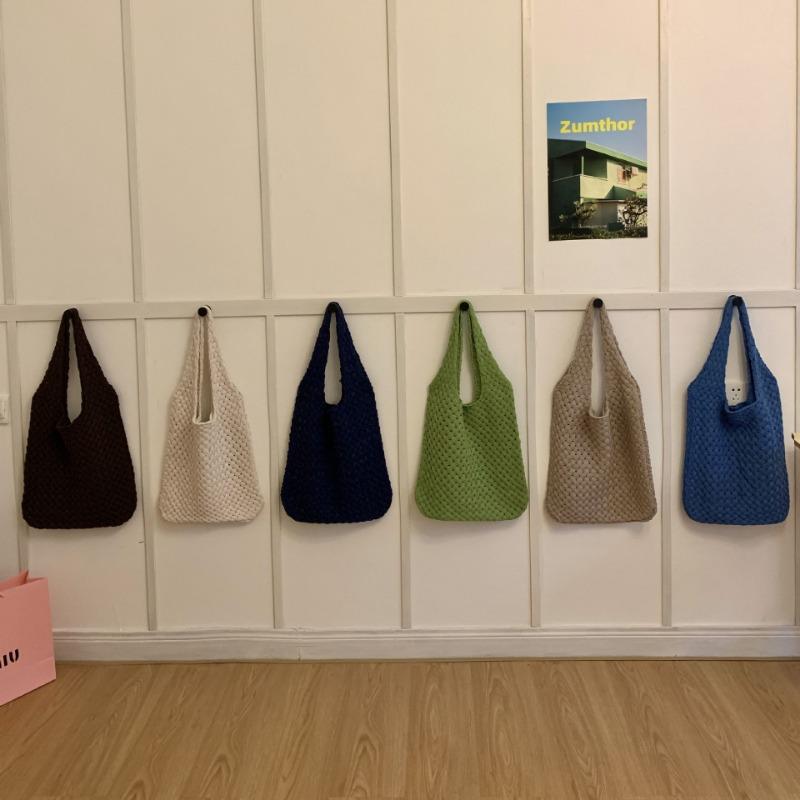 Knit Bag Hand-woven Bag Vintage Tote Bag Shoulder Bag Women's Tote Shopping Bag
