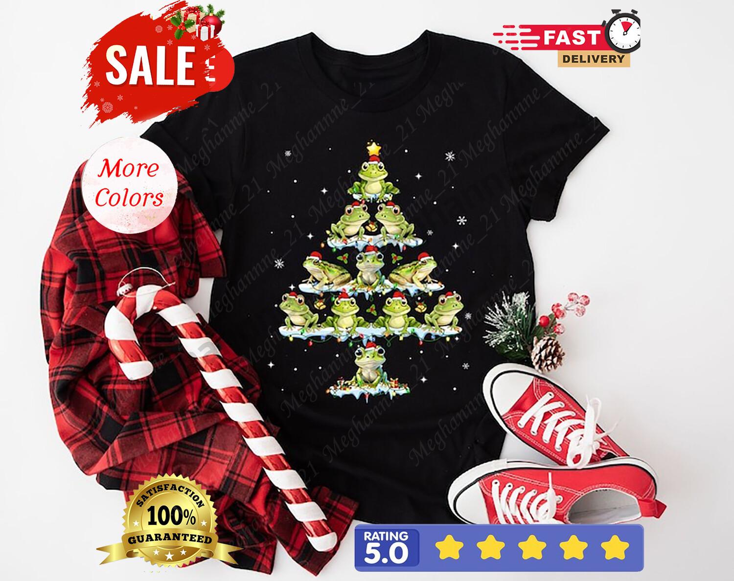 Frog Christmas Tree Shirt Funny Frog Shirt Cute Frog Christmas Shirt Frog XL