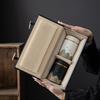 Portable Black Pottery Tea Canister Travel Set Ceramic Kungfu Tea Storage Jar Gift Container Home Office