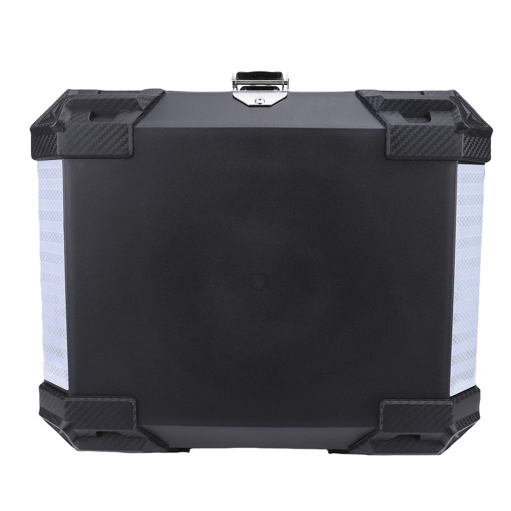 Motorcycle Top Case 45L Large Capacity Stainless Steel Motorcycle Trunk Waterproofing Detachable Luggage Storage Case