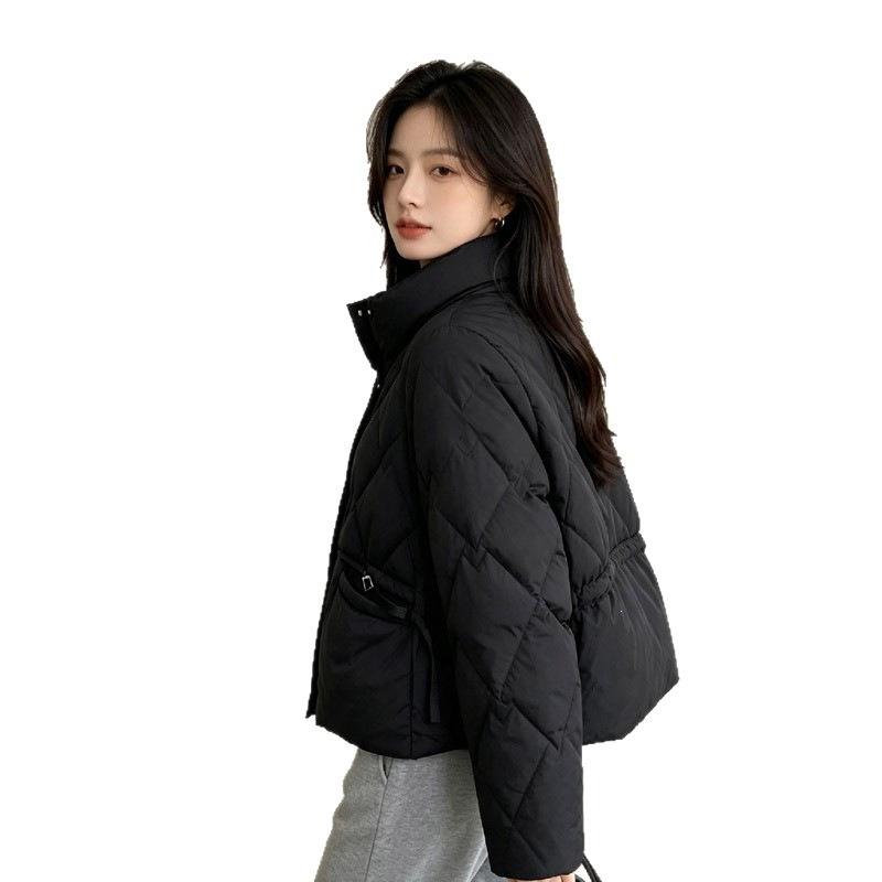 Down jacket women's winter new short duck down warm explosive jacket small stand-up collar zipper tide