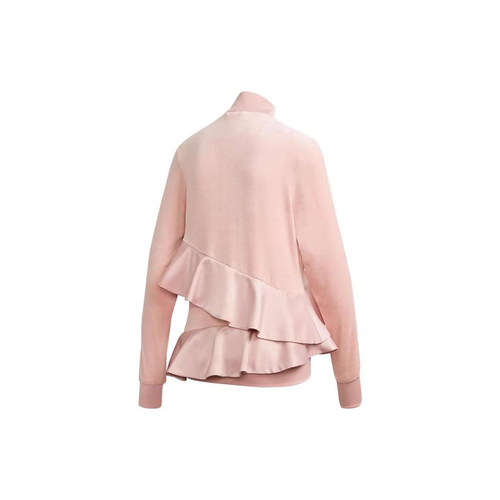 Adidas Trefoil Stand Collar Zipper Long Sleeve Fleece Jacket Women jackets Lilac FT9882