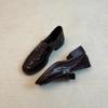 Sheepskin Version~ Versatile Commuter Leather, Light Mouth, Round Head, Thick Heel, Casual One-pedal Small Leather Shoes, Women's Single Shoes