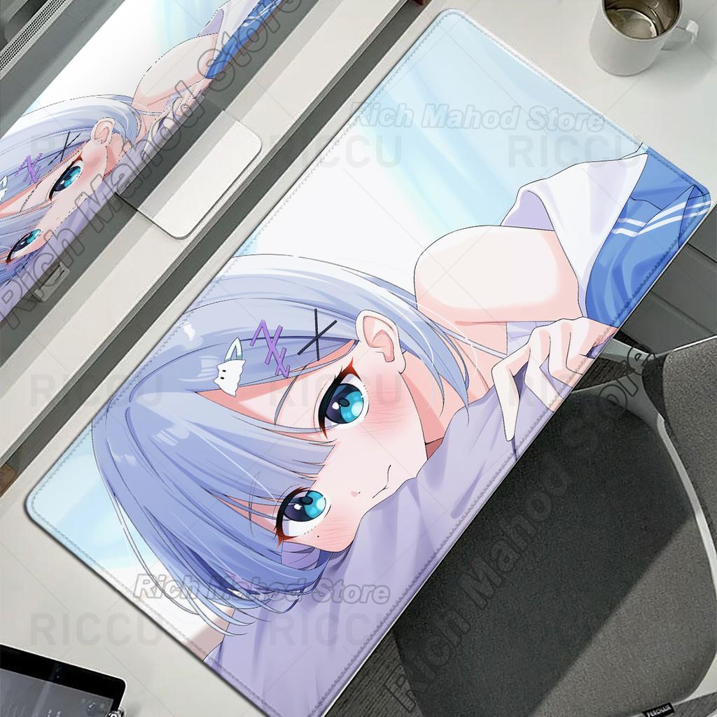 Anime Girl Mouse Pad VTuber Rubber Extended Desktop Mat VSPO Computer Gamer Mousepad PC Desk Accessories Office PC Keyboard Pads