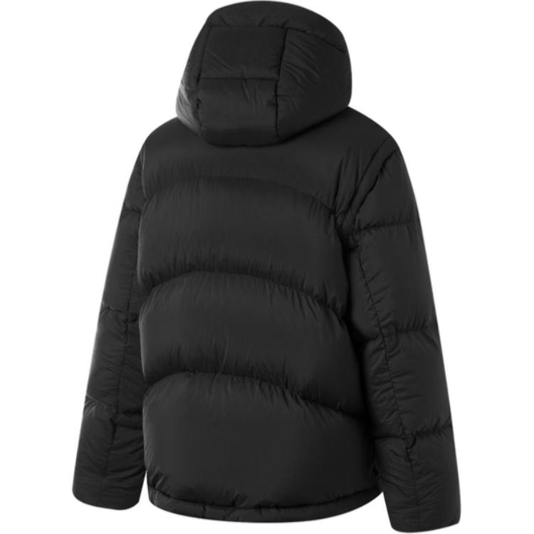 Li Ning Loose Fit Solid Color Casual Zip Short Winter Down Jacket Women Jackets Black AYMU086-5