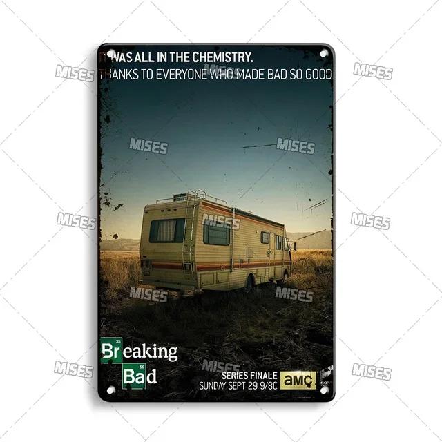 Breaking Bad Classic TV Show Metal Plate Retro Metal Poster for Bar Club Home Studio Wall Decor MISES Vintage Tin Sign