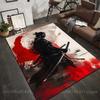 1PC Samurai with Swords Art Print Carpet Rug for Living Room Bedroom Sofa Doormat Home Decor Non-slip Floor Mat