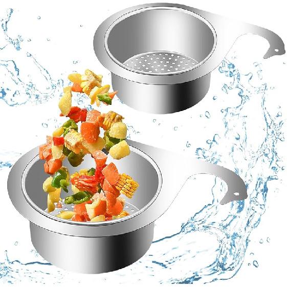 Stainless Steel Swan Sink Strainer Basket, Stainless Steel Draining Basket for Sink, Corner Swan Filter Basket for Residue and Storage,