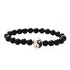 Fashion Classic Round Yin Yang Beads Unisex Bracelet Lovers Couple Jewelry Gift
