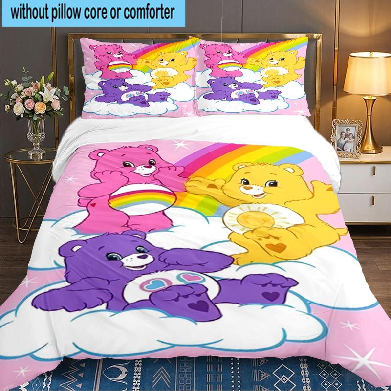 3PCS Love Bears Bedding Set,Including 1pc Duvet Cover And 2pcs Pillowcases Perfect for Bedroom, Dormitory, Large Size Fan Christmas Gift