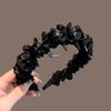 2025 Luxe Pleated Rhinestone Headband: Fluffy Non-Slip High Crown Hair Accessory