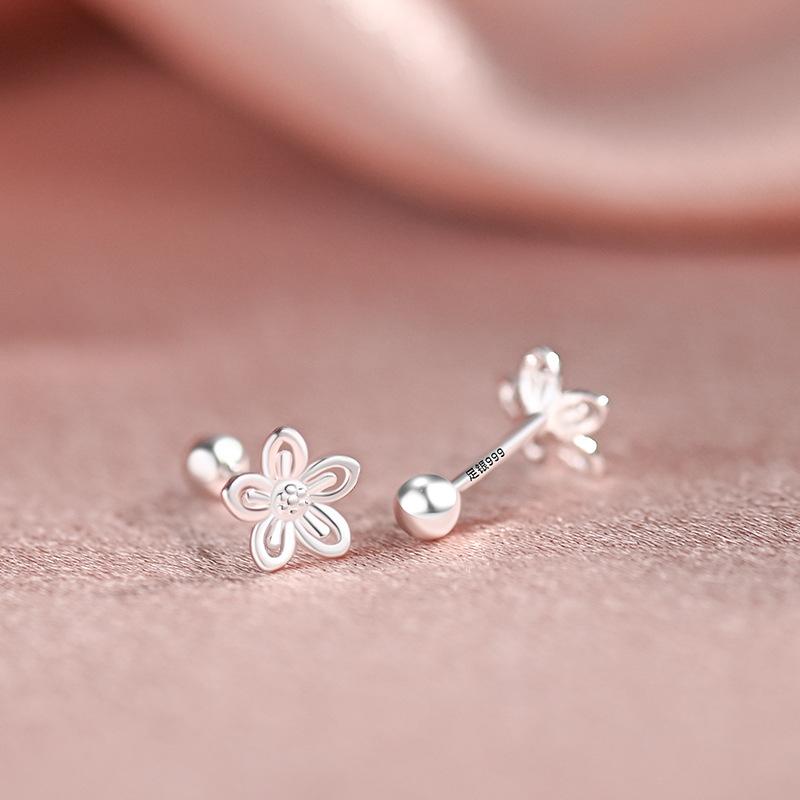 

Серьги-гвоздики с цветком из стерлингового серебра 925 пробы, стильные женские украшения для вечеринок, прекрасный аксессуар, подарок