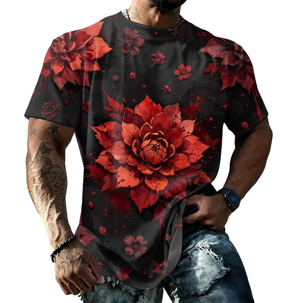 Men's Halloween T-Shirt Short Sleeve Round Neck Printed Tee for Casual Wear