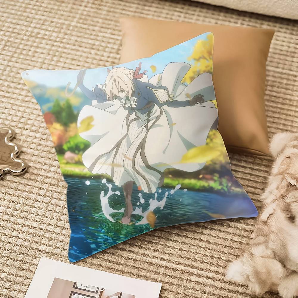 Anime-V-Violet EvergardenES-Drama Pillow Case Anti-dustmite Invisible zipper Sofa Bed
