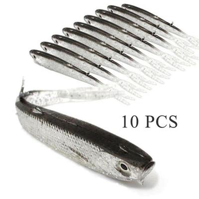 10 Stück weiche Angelköder Silikonköder 7,5 cm zum Angeln Shad Swimbait Wobbler Künstliches Angelgerät Weiche Fliegenfischköder Köder