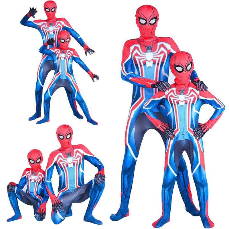 Stylowy Kostium Jednoczęściowy Spiderman Ps4 Velocity Dla Dorosłych i Dzieci Z Unikalnym Wzorem