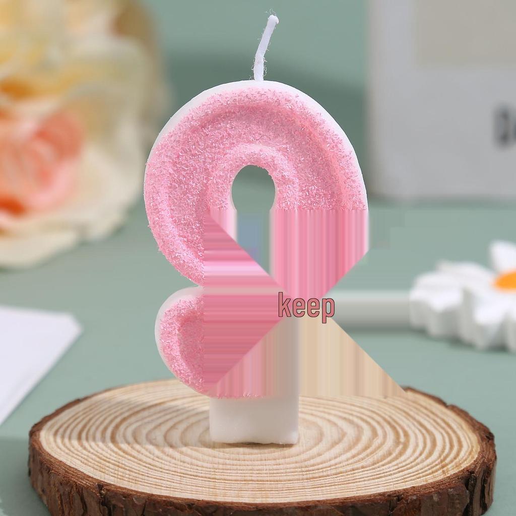 Pink Wax Birthday Number Candles with Transparent Bows – Creative DIY Art