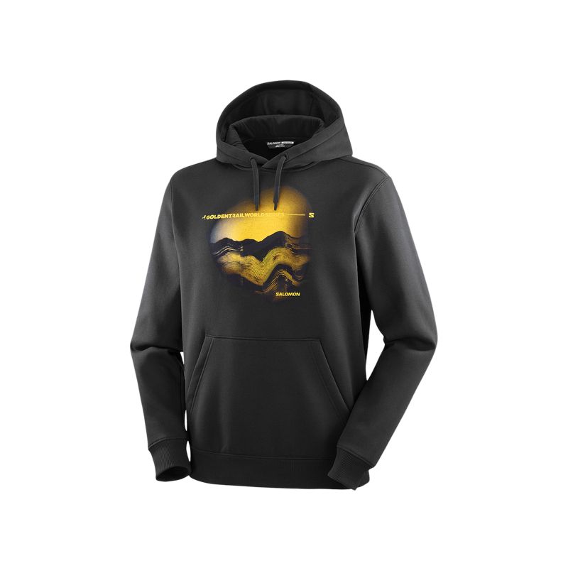 SALOMON Hoodie M GTS Outdoor Hooded Sweatshirt Men Hoodies Deep-Black C25286