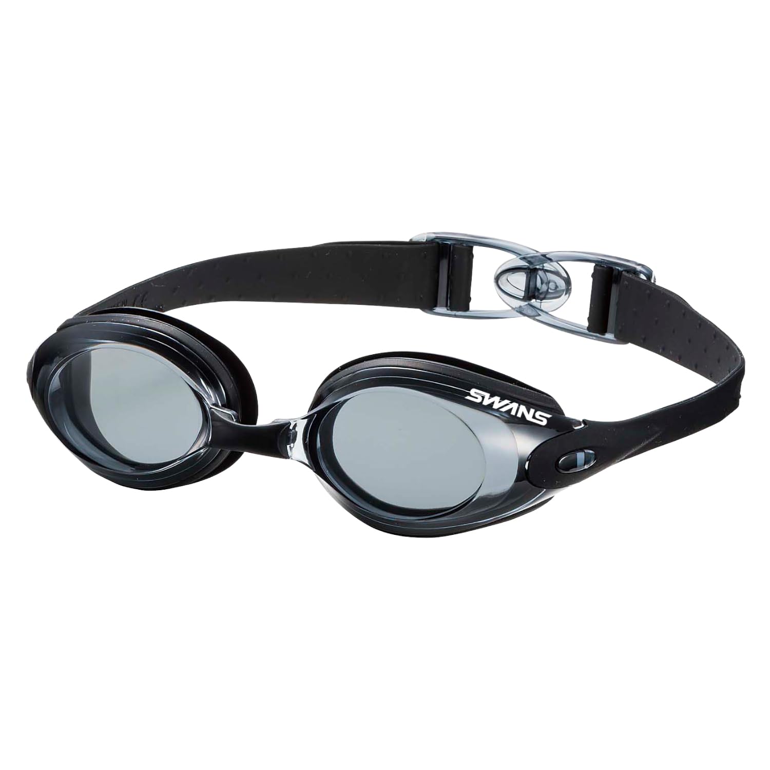 

Made in Japan Swimming Goggles for Adults SMBK Light Smoke UV Protection Silicone Cushion Easy Belt Nose Belt Replaceable Buckle Model [SWANS]