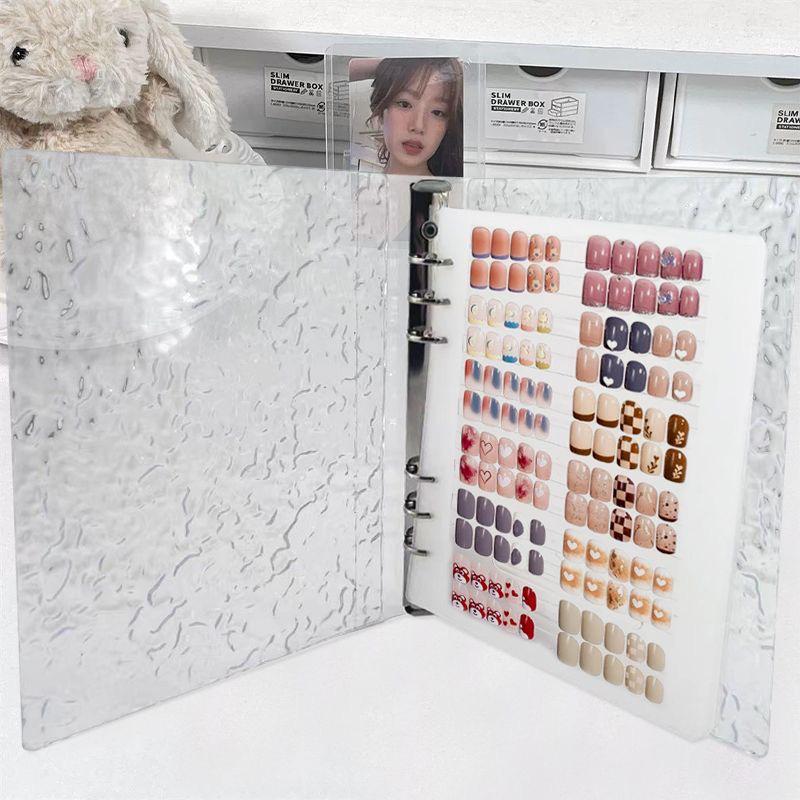Frosted Nail Tip Display Album with Dustproof Storage Box