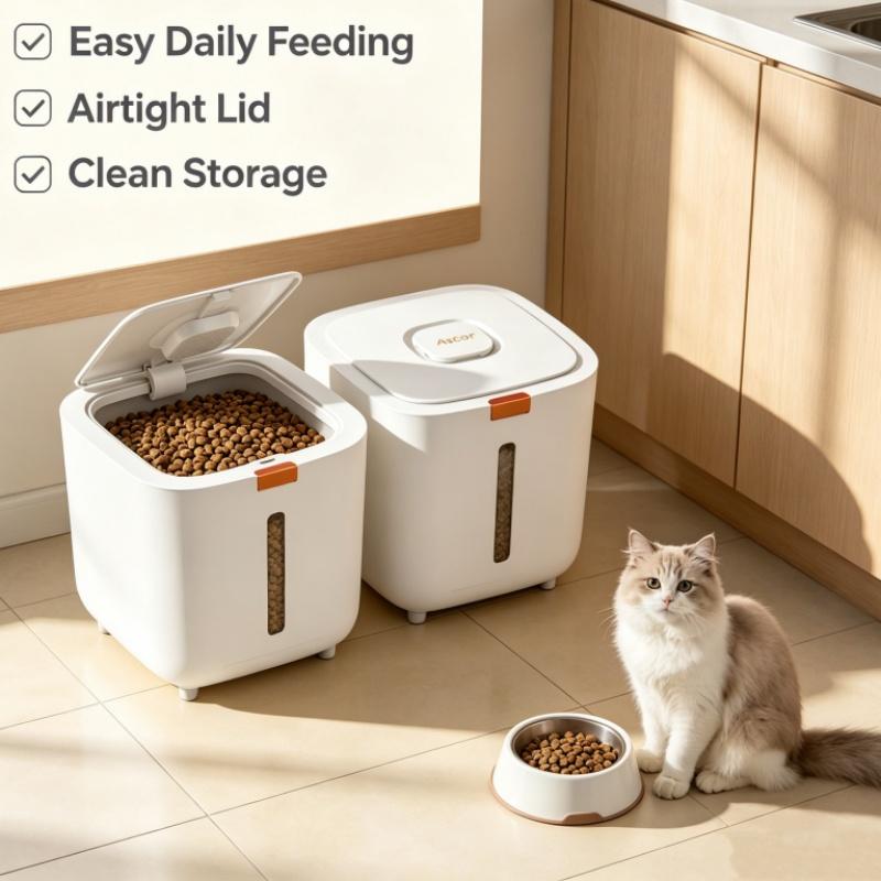 5/7KG Pet Food Storage Box, Sealed Pet Food Container, Airtight Cat Dog Food Bucket, Insect Proof Pet Grain Storage Organizer