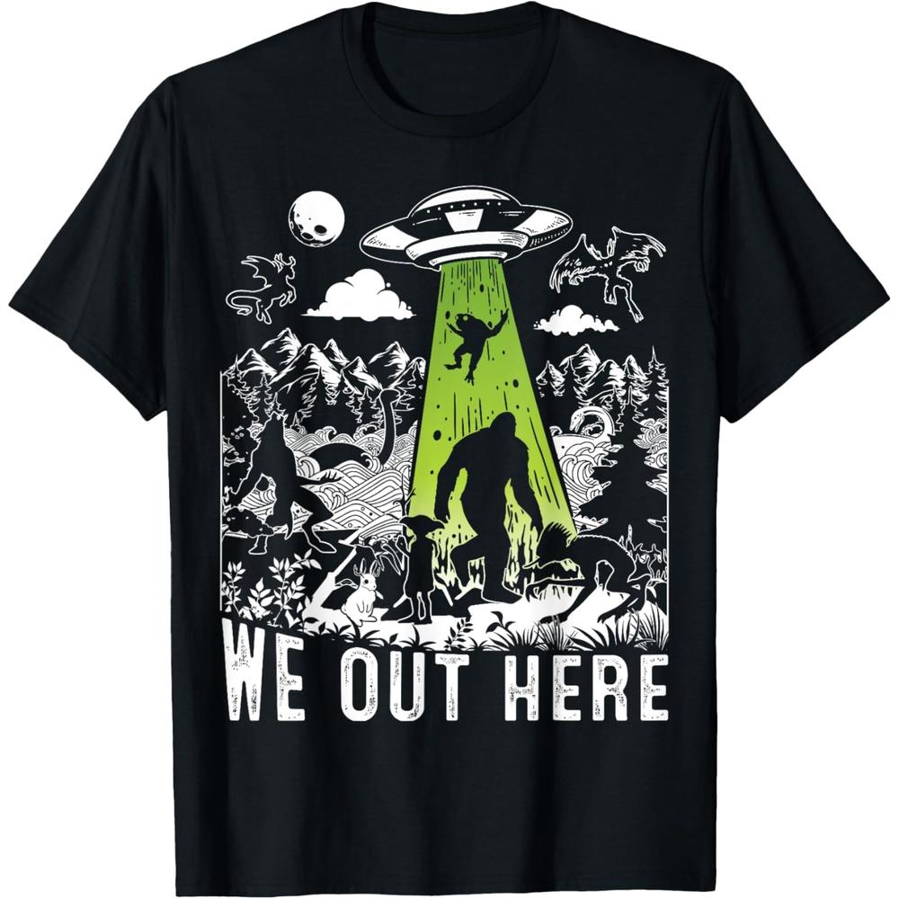 Mythical Creatures Abduction Vibrant Design of Local Legends T Shirt XS чёрный