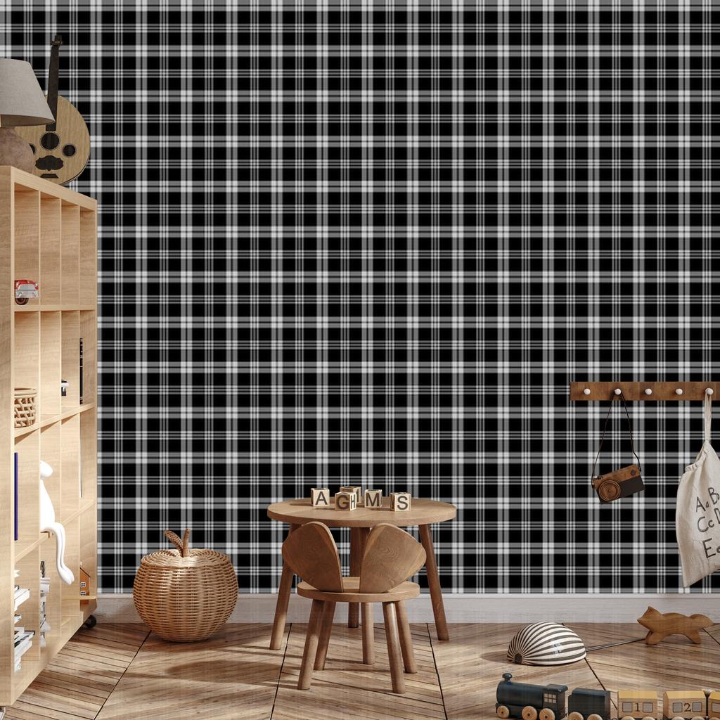 Wallpaper Black and white checkered gray, graphite and black 50x1000