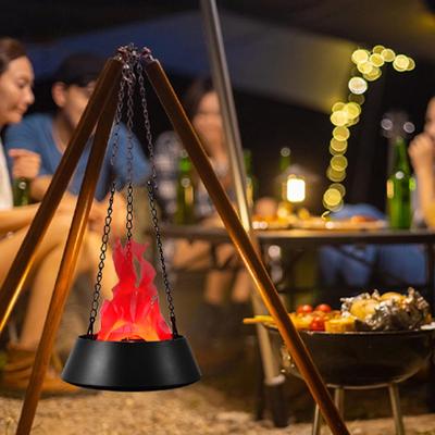 LED Flame Lamp 3D Dynamic Campfire Lamp AC110-240V Decorative LED Flame Effect Lantern For Indoors Outdoors Porch Backyard Patio