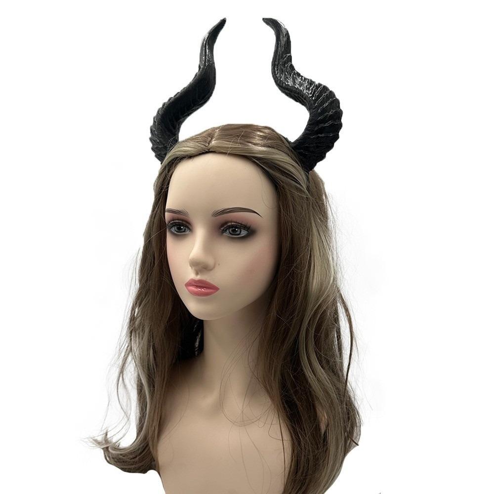 Ox Horn Halloween Horns Headband Dark Series Halloween Hair Hoop Personality Cosplay Hairband  Men