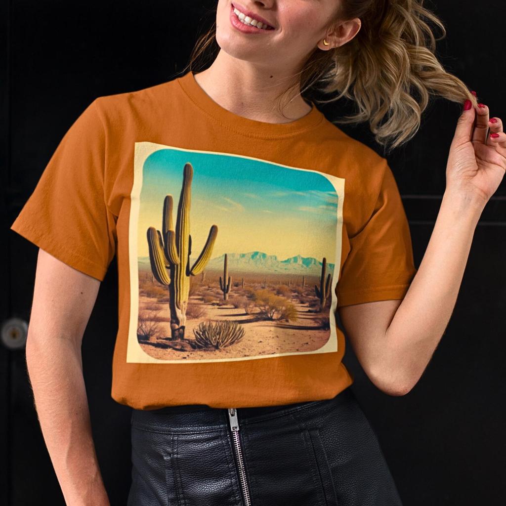 Desert Cactus Graphic T-Shirt, Vintage Botanical Shirt, Nature Lover Gift