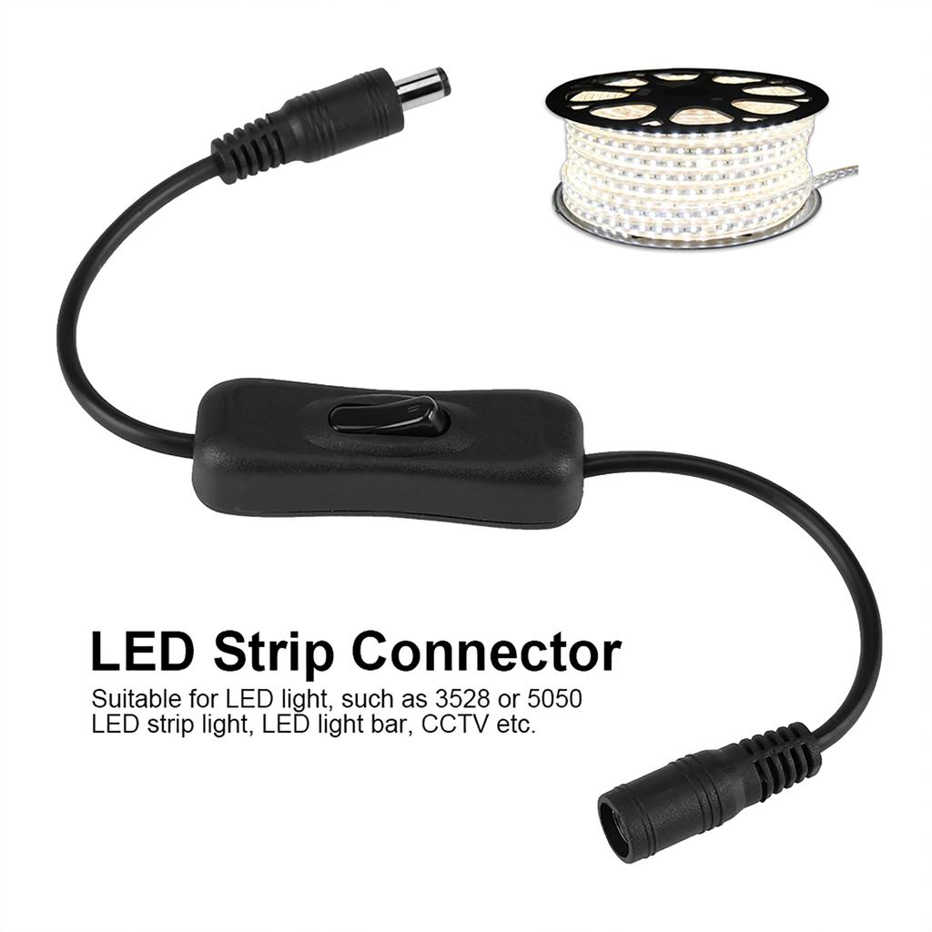 5Pcs 28.5cm   Power Adapter Connector Inline with ONCelsiusOFF   for LED Strip Lights White