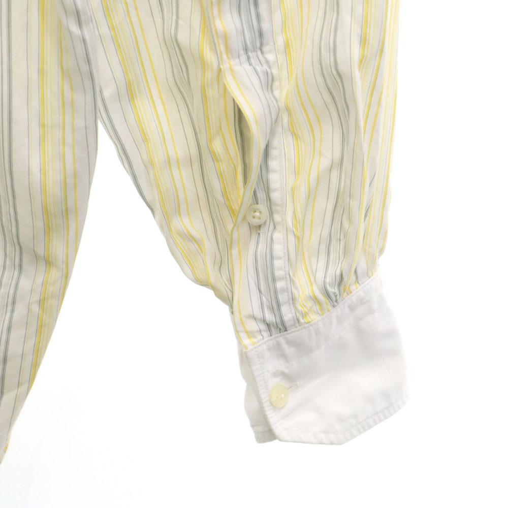 HERMES Made in France Old Striped Pattern Long sleeve shirt White etc. Men's Used