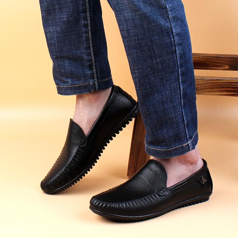 2025 Plus Size 46 47 Cow Genuine Leather Loafers Men Casual Shoes Designer Man Moccasins Mens Driving Shoes Slip On Flats Loafer