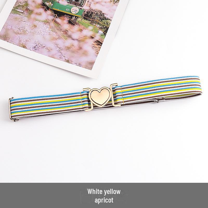 Unisex Adjustable Elastic Braided Canvas Belt with Alloy Buckle