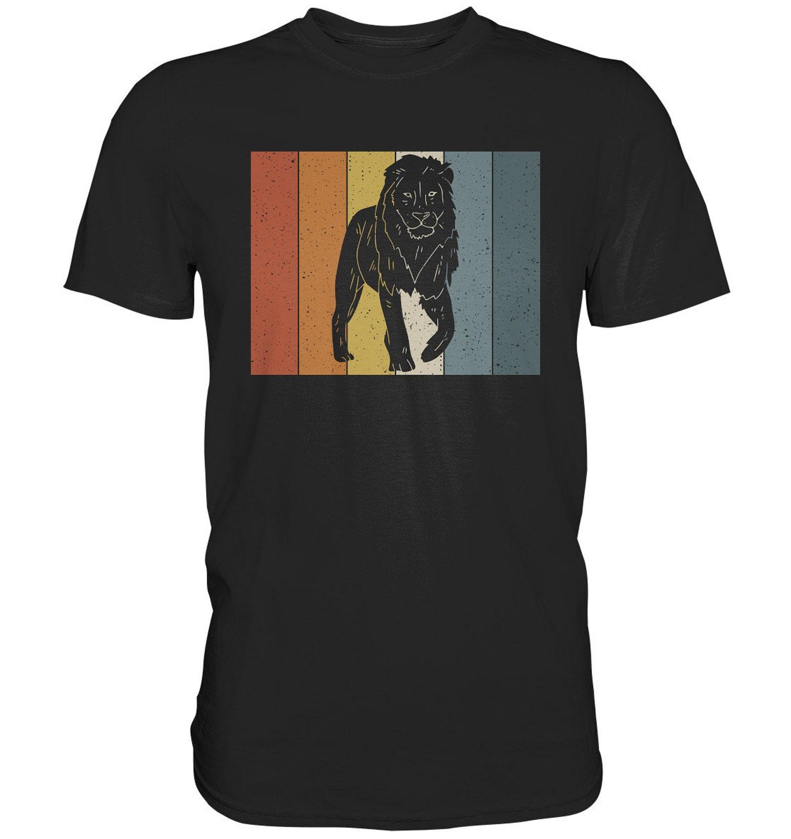 Lion Retro Lions Gift Africa T-Shirt Predators - Vintage Premium Shirt 3XL