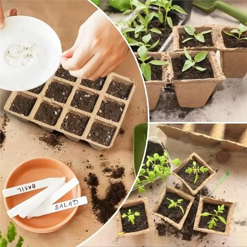 20-100PCS Biodegradable Paper Pulp Pots Eco-Friendly Seed Starter Cups Peat Pots for Gardening Seedlings Planting Transplanting