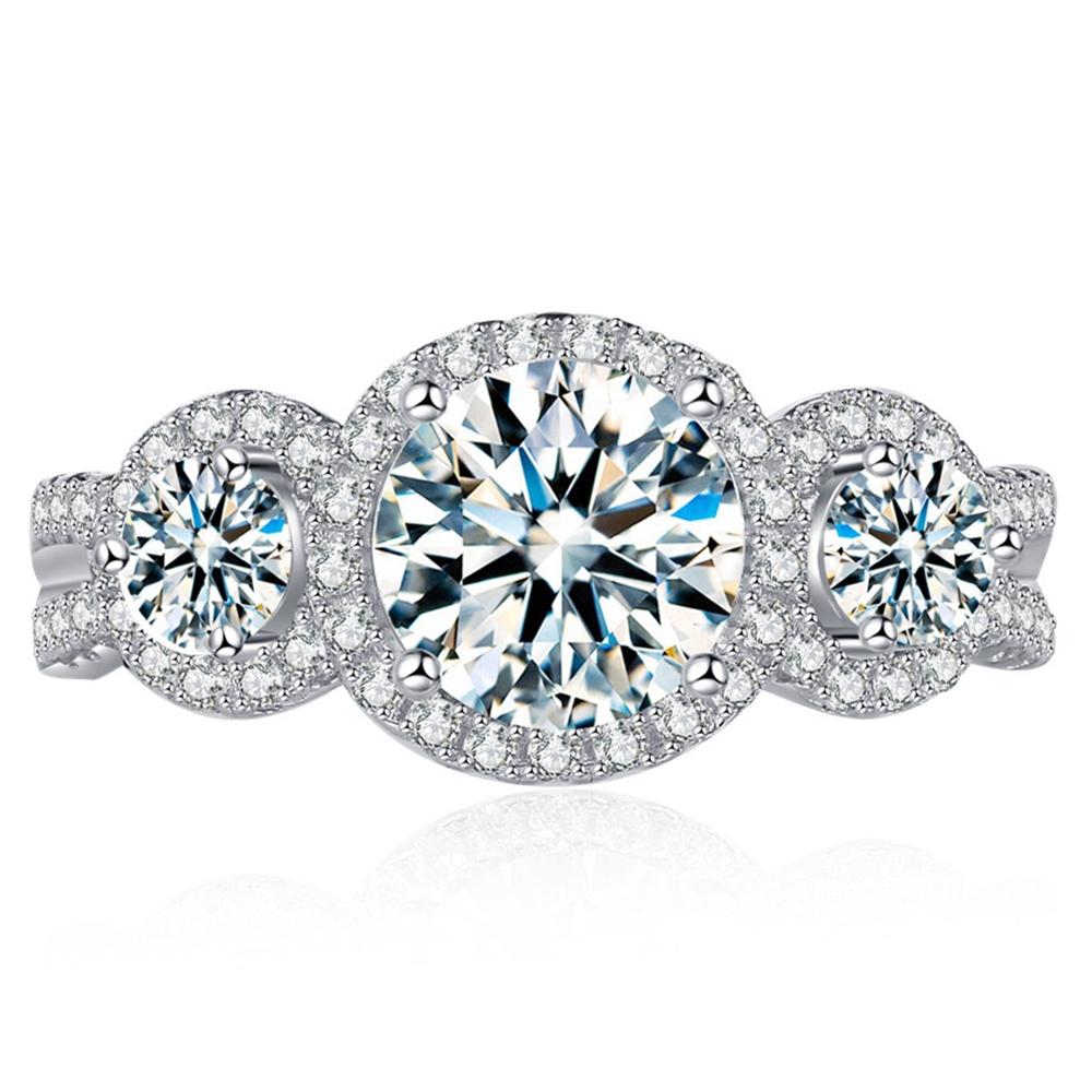 

Vinregem Romantic 100% стерлинговое серебро 925 пробы круглой огранки 7 мм 1,25 карата 3EX VVS1 D цвет настоящий муассанит с бриллиантами кольцо для женщин свадебные обручальные украшения US 8 белый